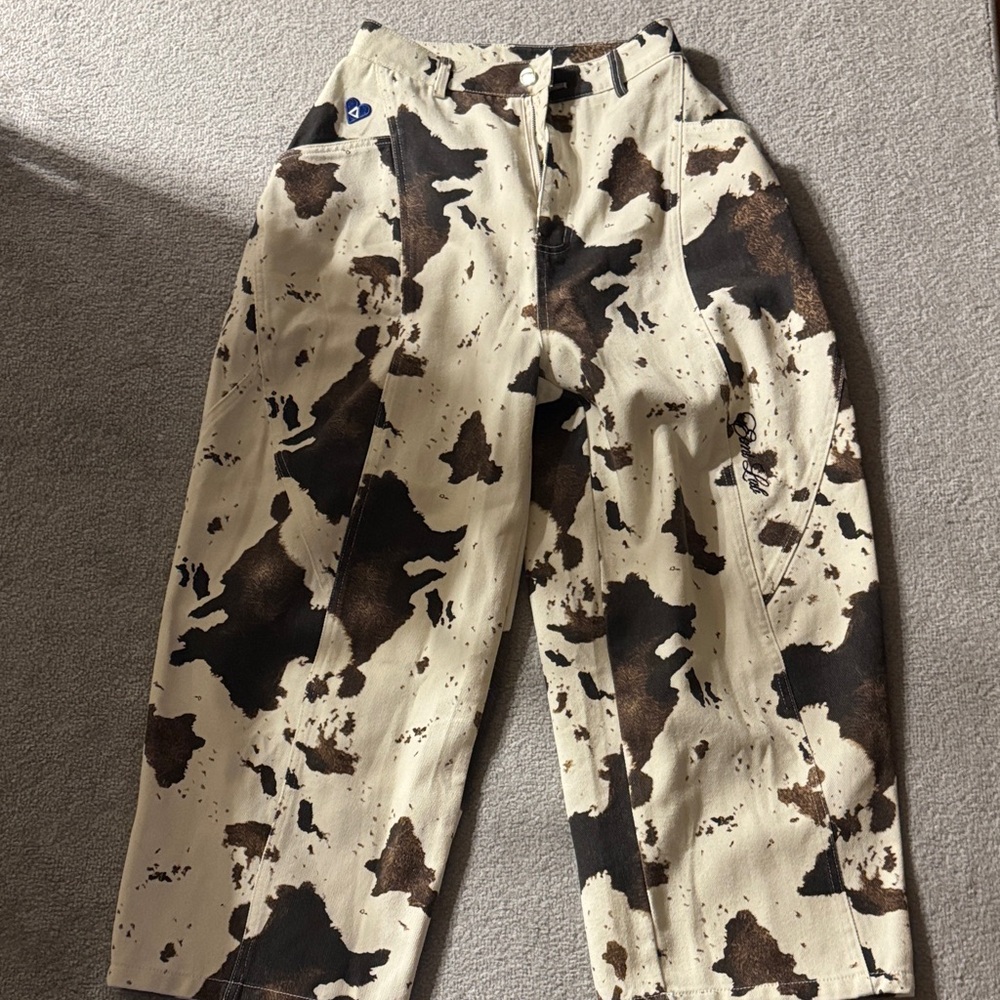 Aelfric Eden Cow Print Flare Jeans